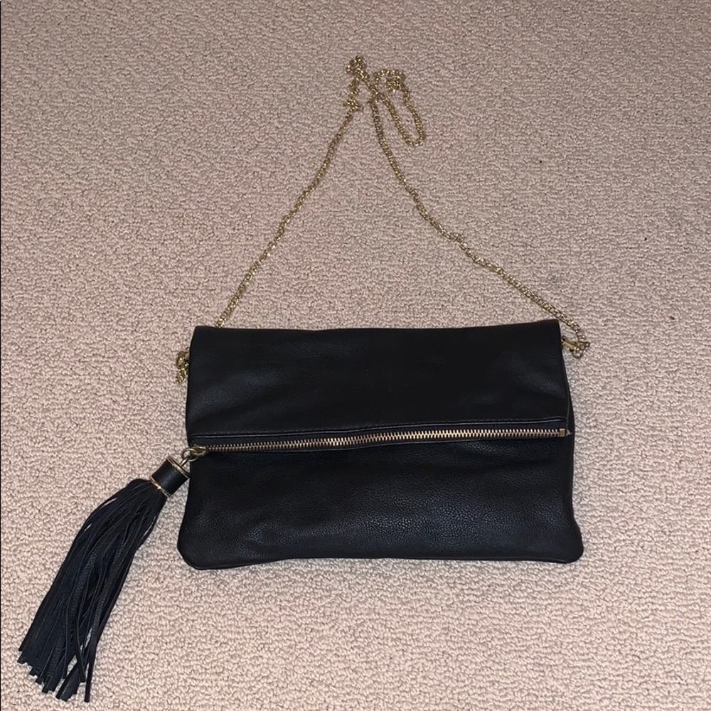 Black leather purse